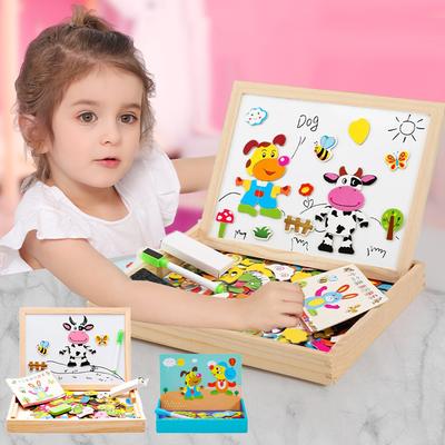 Dzieci Wielofunkcyjne Puzzle Zwierzęta Zabawki Edukacyjne Dla Dzieci Tablica Magnetyczna Do Pisania i Rysowania Zabawka Montessori Prezent Dla Dziecka TMZ