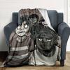 1pz Coperta Morbida Gorillaz in Flanella, Accogliente per Tutte le Stagioni in Poliestere, Perfetta per Casa, Ufficio