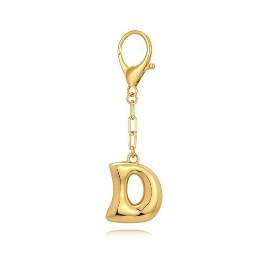 Letter Keychain Mini 3D Alphabet Charm Key Chain with Lobster Clasp Lightweight Bags Keys Bracelets Accessory