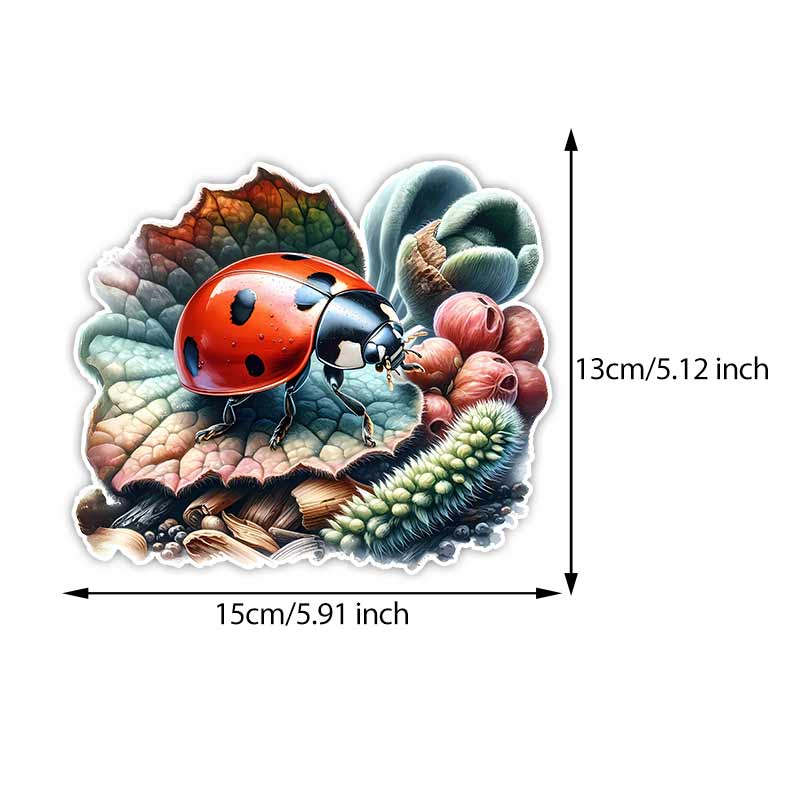 

Red Beetle Ladybug Car Sticker Vinyl Decal Waterproof Rear Window Motorcycle Camper Bumper Truck Laptop Decoration TM391 B-15cm Longest Side