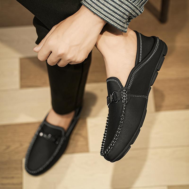 Fashion Comfort Genuine Leather Men Loafers All-match Lazy Shoes Breathable Moccasins Fashion Men Casual Shoes Slip-on Men Walking Shoes