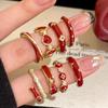 Ankola Rode Druppel Olie Open Ring: Dames Herfst/Winter Modieus, Veelzijdig en Exquise Collectie