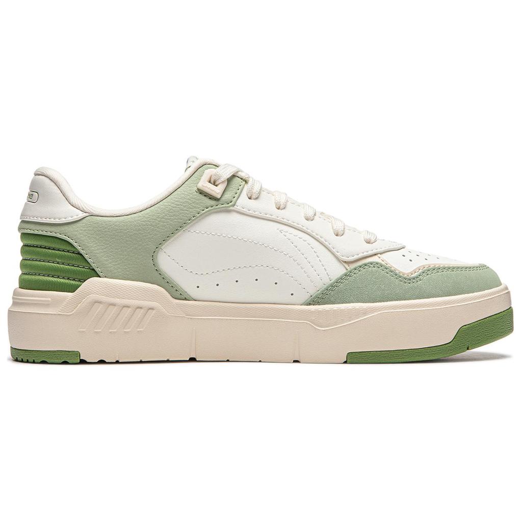 Li Ning Common 80s Soft Rebound Thick Sole Comfortable Versatile Non-Slip Wear-Resistant Low-Top Skate Shoes Women sneaker Light-Green AGCU084-4