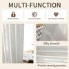 Solid Color Big Belly Hemp Blackout Window Screen Through Rod Pressing Line Living Room Finished Curtain