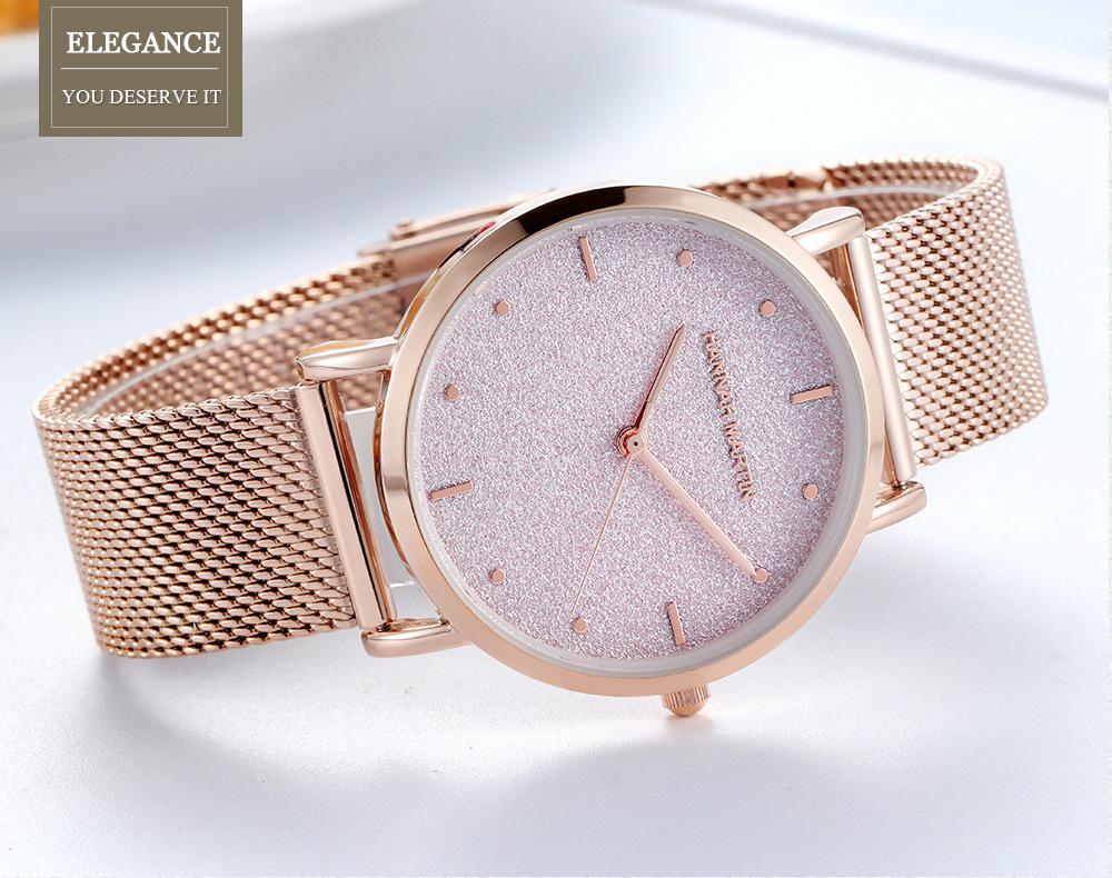 Japanese Movement Ladies' Mesh Strap Quartz Watch - Starry Sky Waterproof Design