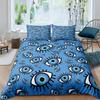 Eyes Comforter Cover Bohemian Hippie Water-Drop Duvet Cover Boho Eyes Nazar Amulet Bedding Set Mysterious Blue Eyes Quilt Cover