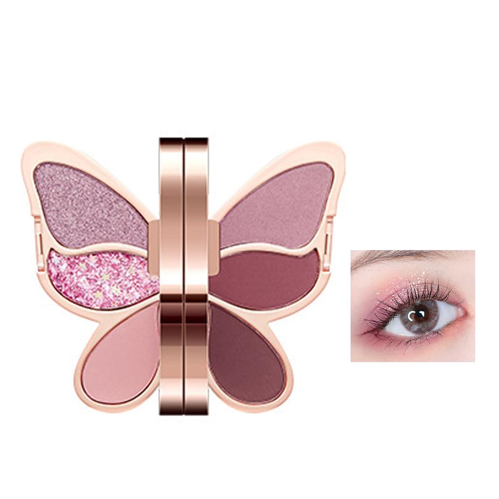 DayaEmmoTQ Butterfly Lidschatten Pendler Lidschatten Mini Lidschatten 6 Everyday Butterfly Lidschatten - Palette, Lang anhaltend Wasserdicht, Vielseitig verwendbar