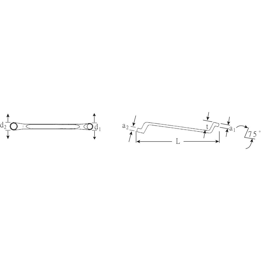 STAHLWILLE Combination Size Overall Length (Stahlwille) Wrench, 75° Offset, 10x13, 220mm, 20-10x13