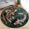 Lotus Flower Koi Cherry Blossom Chinese Style Round Carpet Peacock Butterfly Circular Floor Mat Living Room Bedroom Decor Rugs