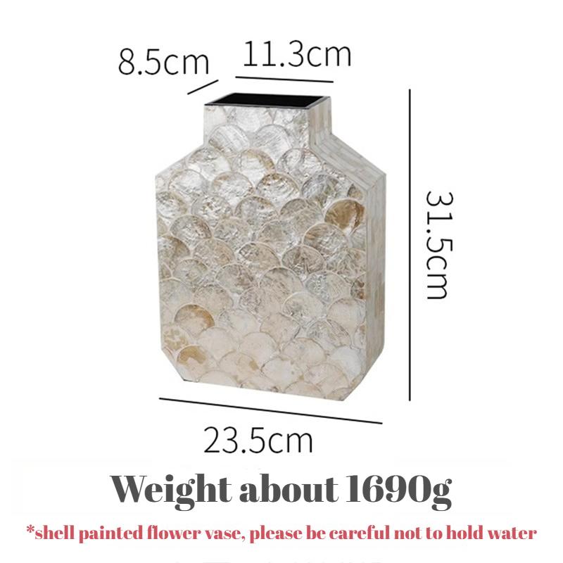 

Nordic Vases Shell Art Modern Flower Vase Creative Luxury Flower Bottle Design Ornament Decorative Flowerpot Home Furniture