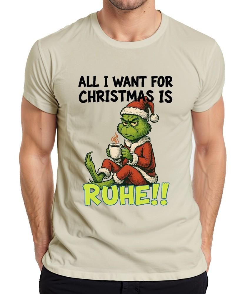 All I Want For Christmas Is Rest Xmas Grinch Sarcastic Unisexs Tshirt