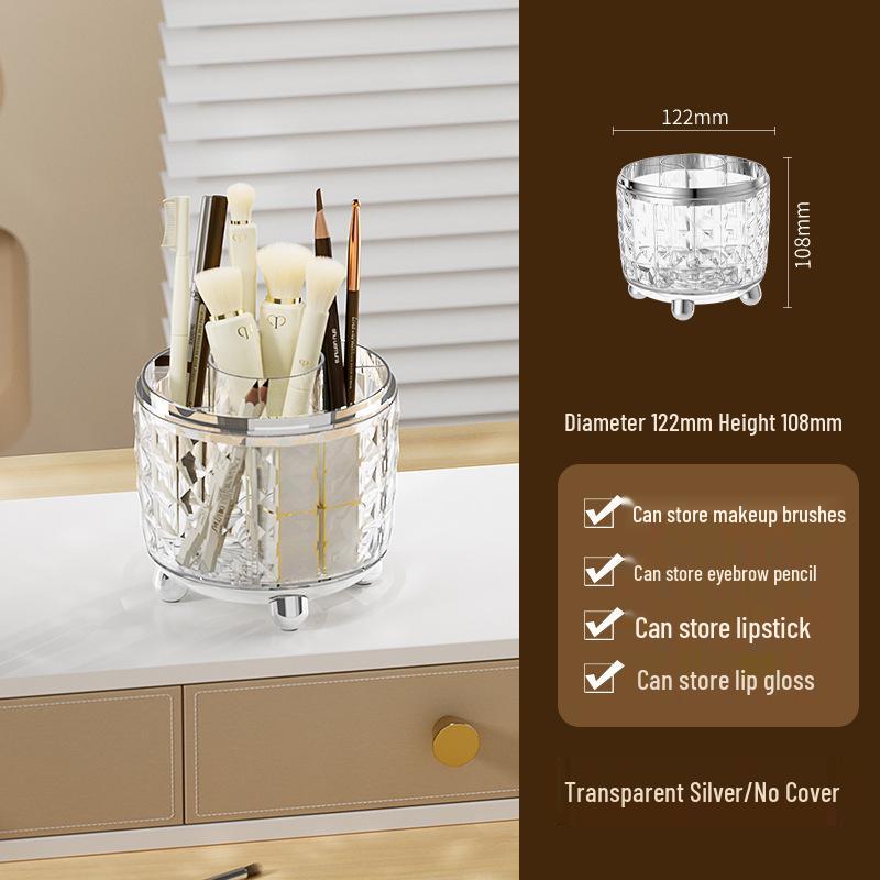 Luxuriöse drehbare staubdichte Aufbewahrungsbox für Make-up-Pinsel