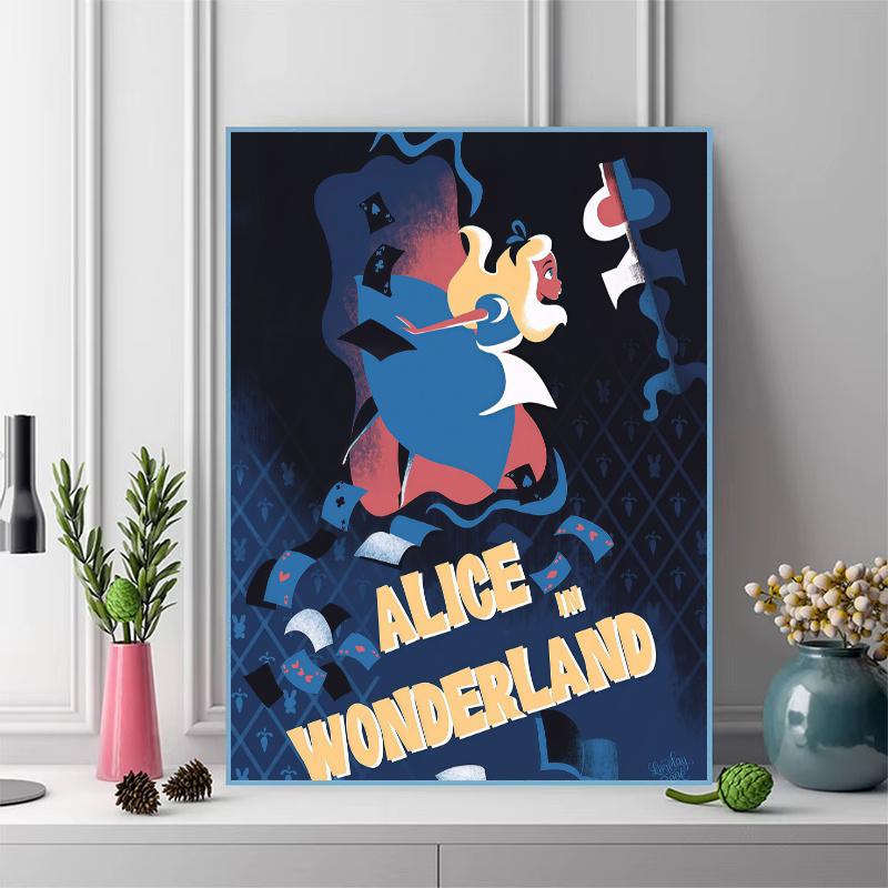 Alice Wonderland Tale.6 100% Round Full Drill 5D DIY Diamond Painting Embroidery Cross Stitch Rhinestone Décor