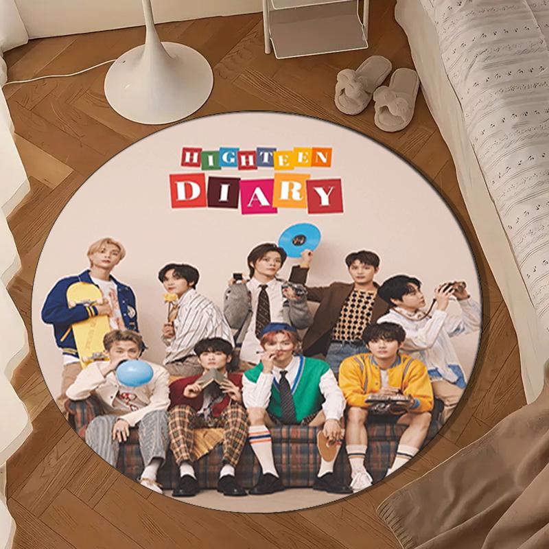 Kpop Music Round Rug for Livingroom,Bedroom, Palyroom, Chair Rug, Area Rug, Circle Carpet, Large Size Fan Christmas Gift