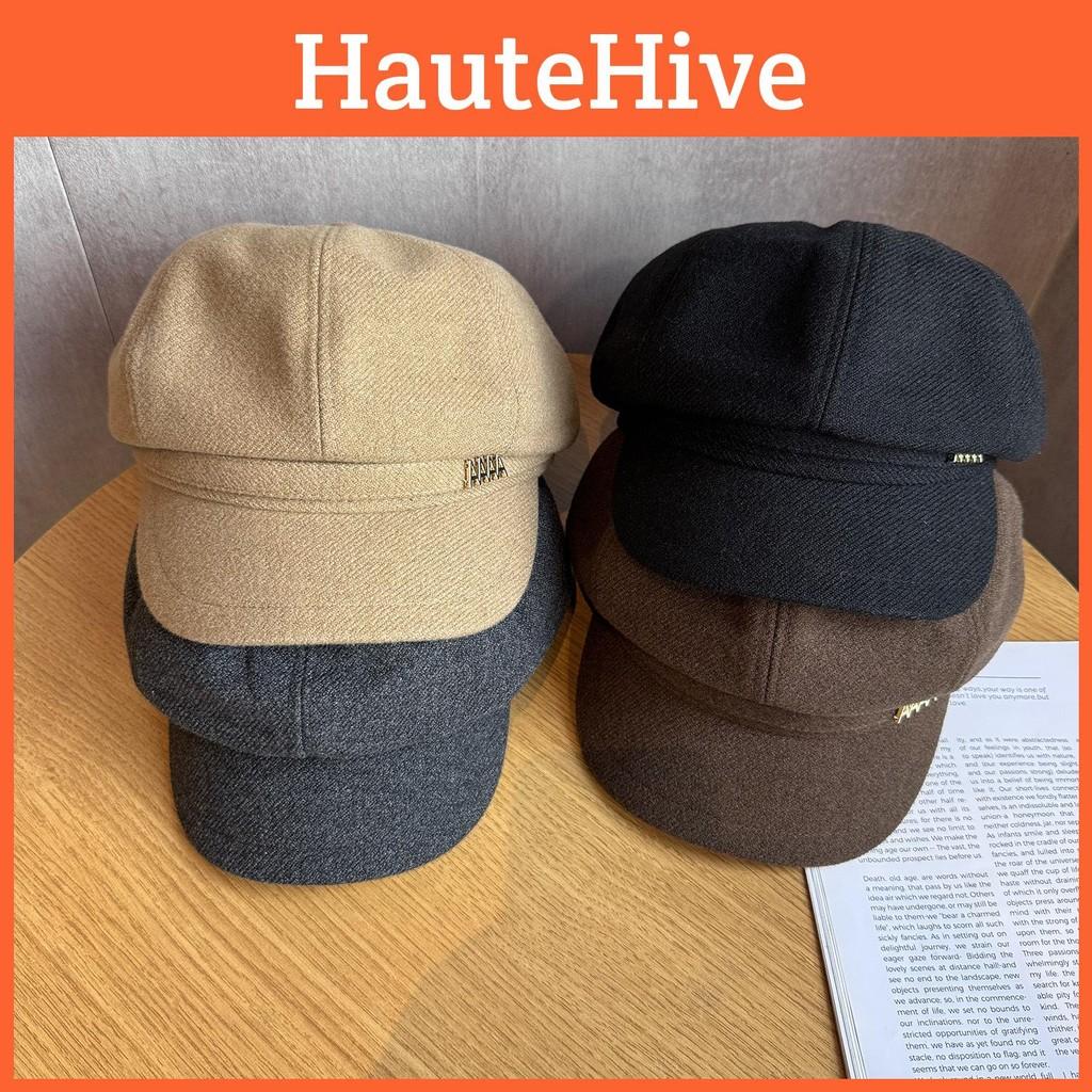 Solid Color Letter A Retro Beret Hat Ladies Polyester Fabric Accessory Fashion