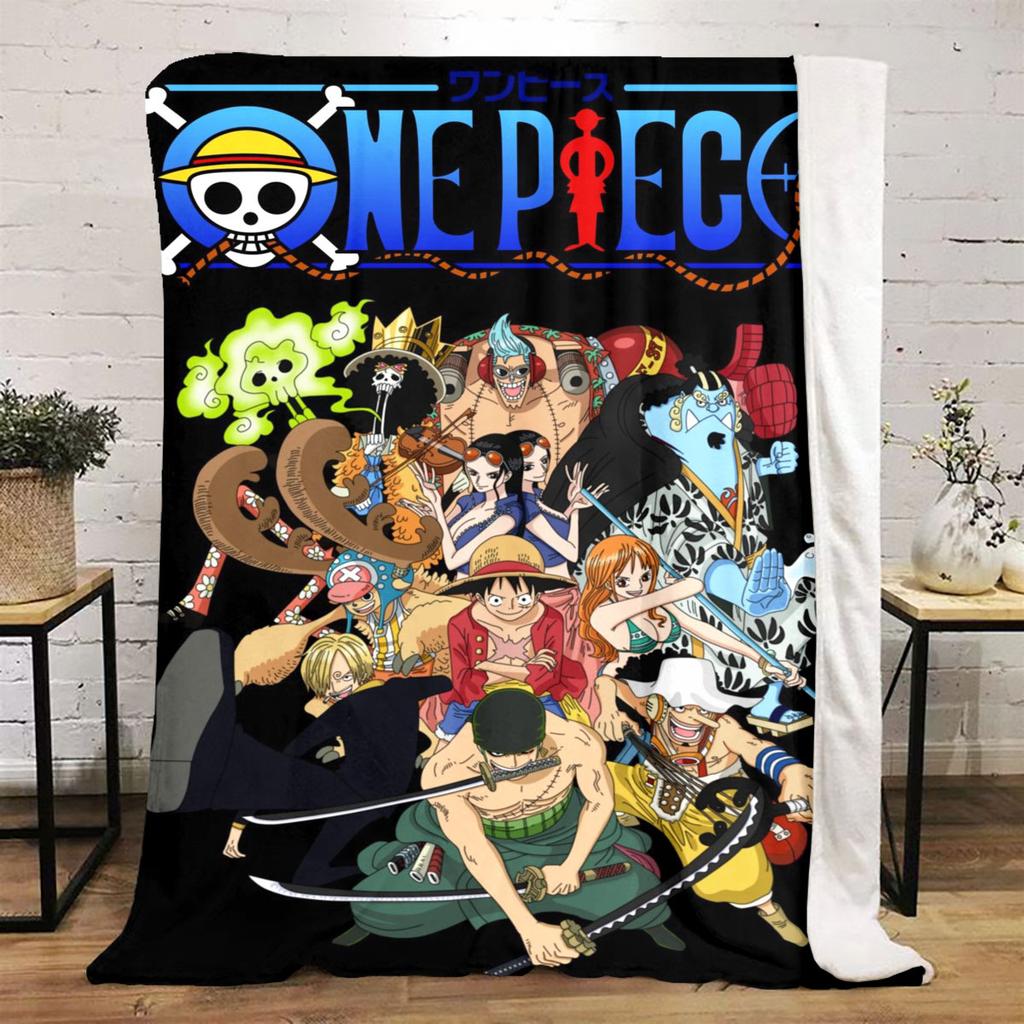 One Piece Luffy Print Blanket, High-quality Nap Blanket, Warm and Soft, Suitable for Sofas, Beds, Camping Trips, and Offices.
