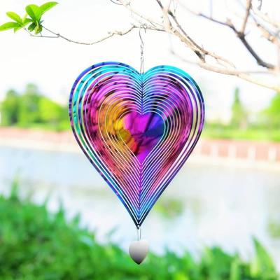 Vogelabwehr Windspiele Valentinstag Gartendeko, für Draußen 3D Metall Hofdekorationen für Terrasse & Hinterhof, Einzigartige Gartengeschenke für Frauen Mama