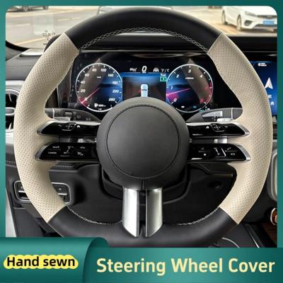 Auto Stuurwielhoes Handgenaaid Leer Voor Mercedes Benz AMG GT E63 EQE 43 53 SL43 SL55 Auto Interieur Accessoires