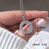 Ebay Olive Leaf Pendant, Copper Inlaid Horse Eye Zircon Circle Necklace Collarbone Chain