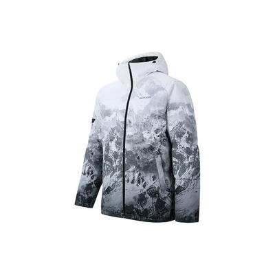 Anta Krajina Celoplošná potlač Zips Kapucňa Dlhý rukáv Páperová bunda Pánske Vrchné oblečenie Čistobiela 952347902-1