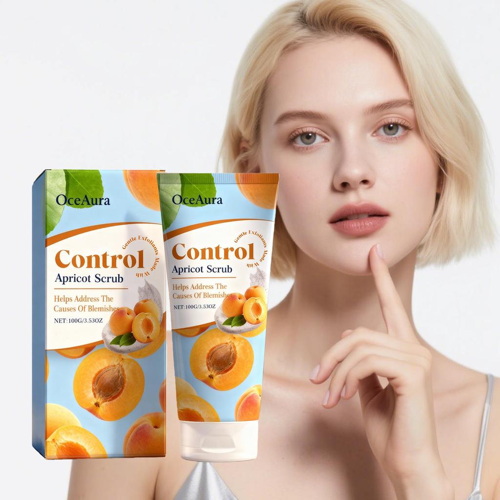 Meruňkový pleťový peeling - Jemný exfoliační čisticí přípravek na póry a odumřelou pokožku, Osvěžující hydratační pleťový peeling