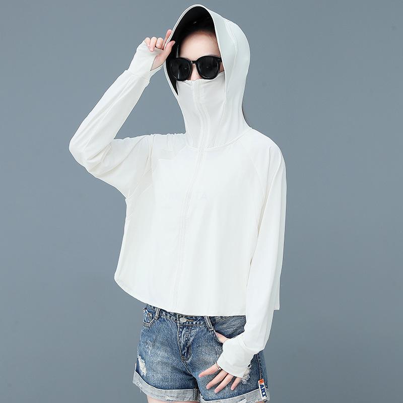 Solbeskyttende klær for kvinner om sommeren, UV-bestandig, langermet, ultratynn, allsidig sykkelbekledning, solbeskyttende klær, fritidsklær