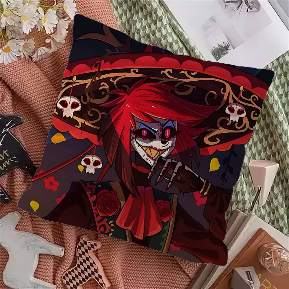 Популярные Аниме H-Hotel H-Hazbin Аластор Наволочка Полиэстер Диванные Подушки Декоративные Пледовые Подушки Домашний Декор 12x12Inch