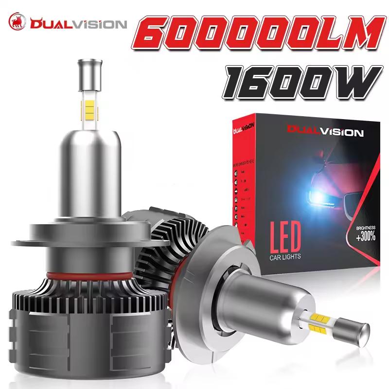 

Dualvision LED H7 Headlights 1600W 600000LM Car Light H4 H1 9012 HIR2 Led H11 H8 9006 9005 HB3 HB4 STG High Low Beam 6000K 12V 1600W 600000LM