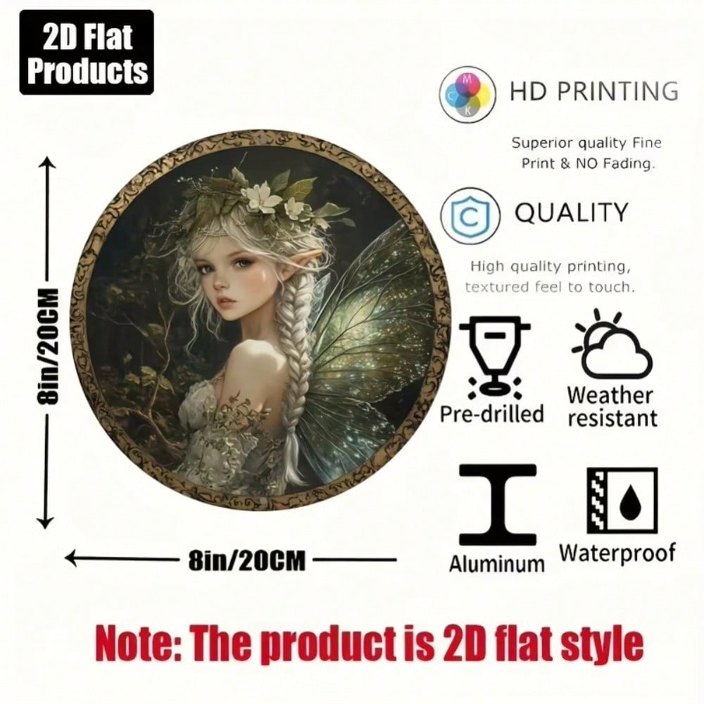 Vintage Round Butterfly Fairy Metal Art Wall Decor Home Office Gift
