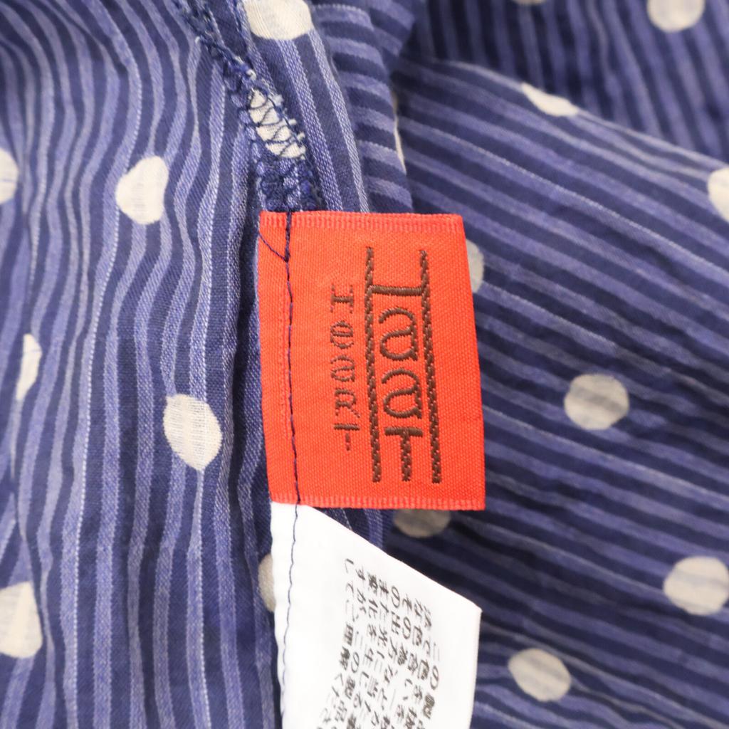 Haat HA53FT562 Blue X White Dot Long Sleeve Dress Dress 3 Blue Beige DotsUsed