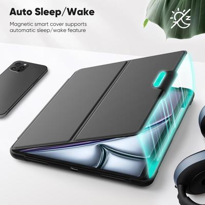 New iPad Air11 M3 M2 Shockproof Case with MagSafe Magnetic 360° Stand–Leather Flip Cover for IPAD Pro 12.9 (Horizontal/Vertical)