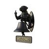 Middle Finger Muscle Dog Doorbell Vintage Puppy Welcome Door Bell Home Office Entrance Decorative Bell Pet Lover Gift