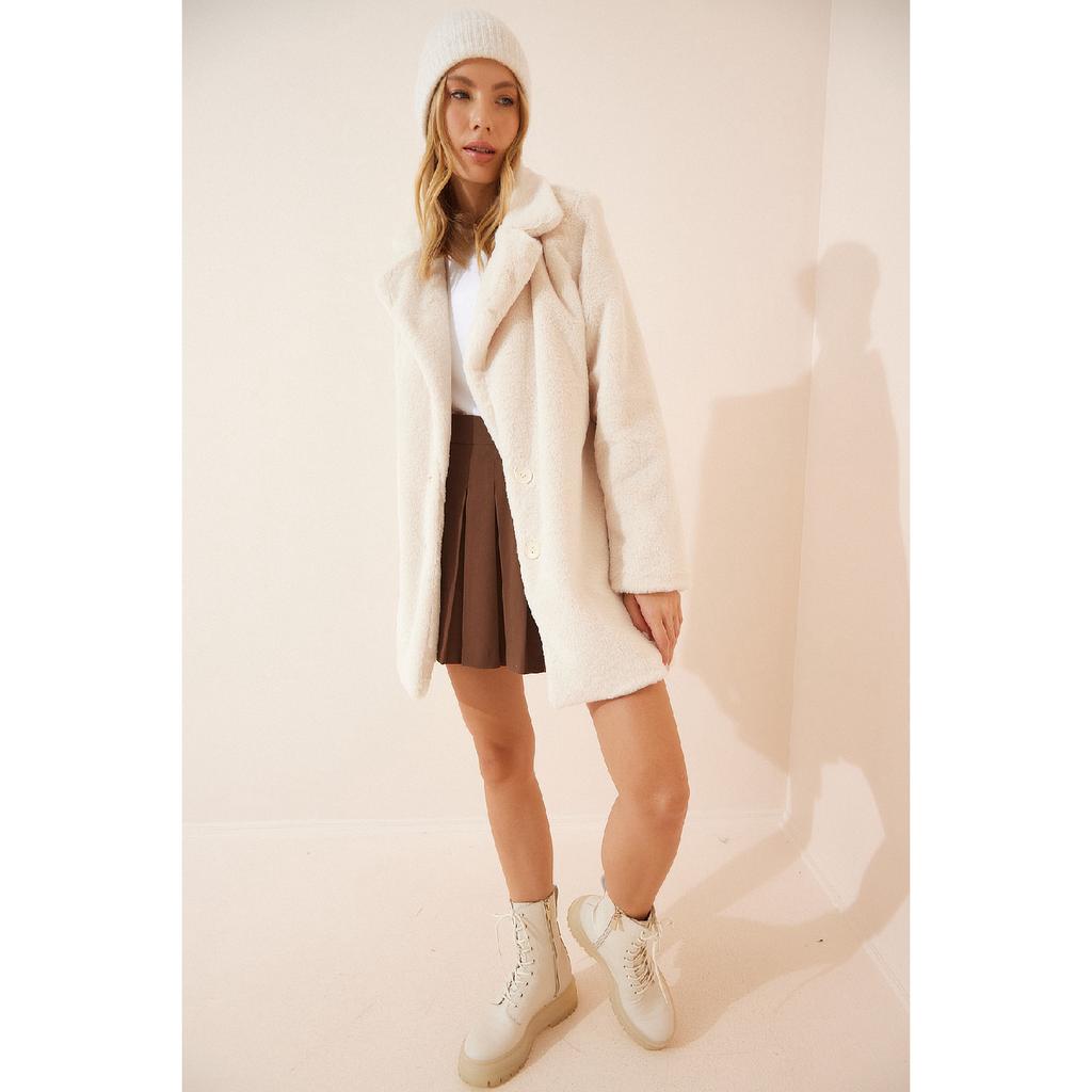 Knochen-Kunstpelzmantel für Damen Rv00072