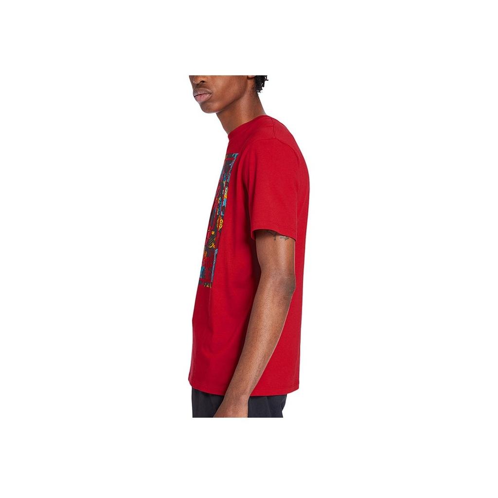 Timberland Color Block Printed Crew Neck Short Sleeve T-Shirt Men Tops Red A246D-P92