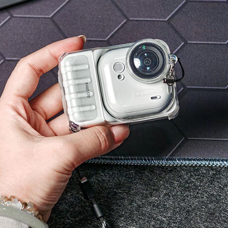 For Insta360 Go Ultra Protective Cover Tpu Ice Sensing Heat Dissipation Anti Drop Protective Case With Lens Cap & Lanyard
