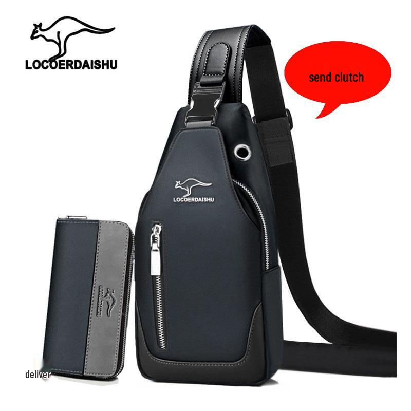 Men's Waterproof Oxford Cloth Crossbody Chest Bag - Korean Style, Trendy, Wear-Resistant, Single Shoulder Bag