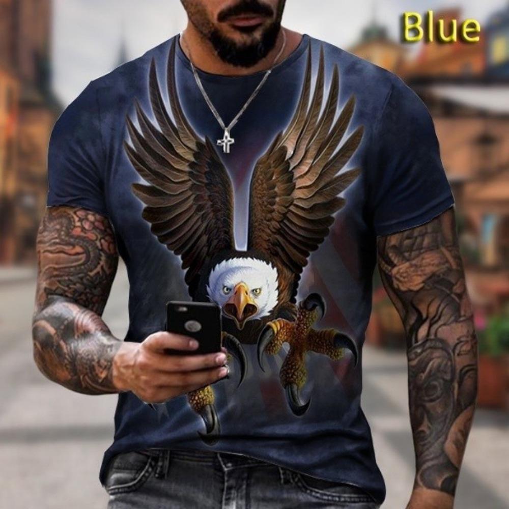 

Летняя модная футболка, топы, короткий рукав, лето, принт США, лысый, холодный орел, крутая футболка 6XL