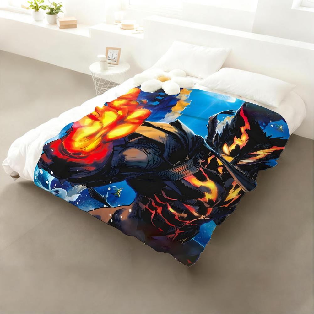 

Anime One Punch Man Throw Flannel Throw Blanket: Soft Kid-Friendly Warm Anti-Static All Season Washable Couch Bed Home 75x90cm