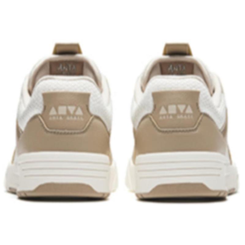 Anta AOJIE Anti-Slip Wear-Resistant Low-Top Skateboard Shoes Men's White Brown Sneakers