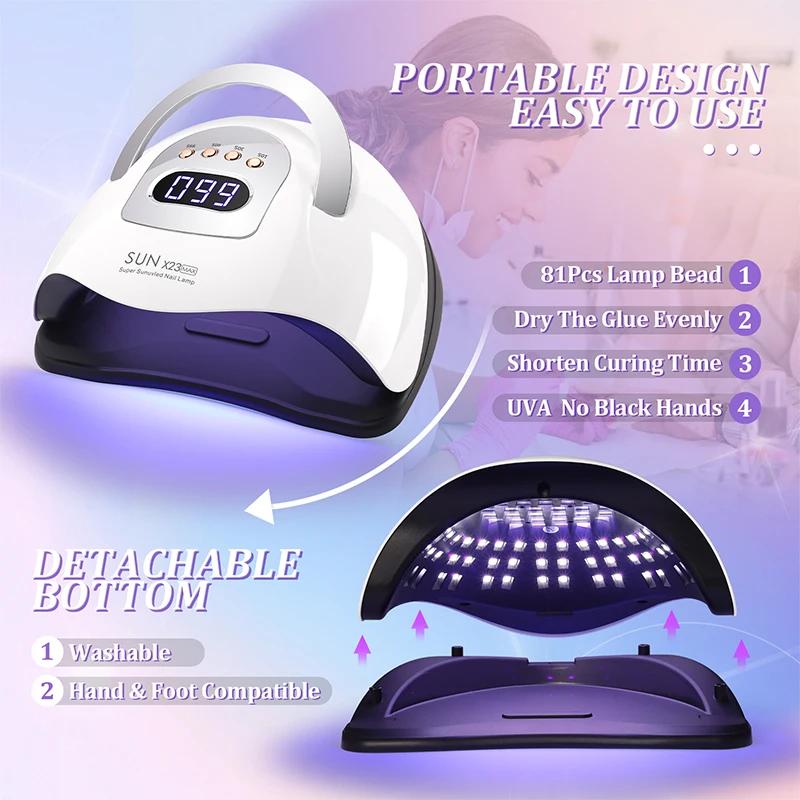 380W UV LED Nail Lamp 81LEDS Big Power Nail Lamp For Fast Curing All Gel Professional Nail UV Gel Drying Machine Salon Tools