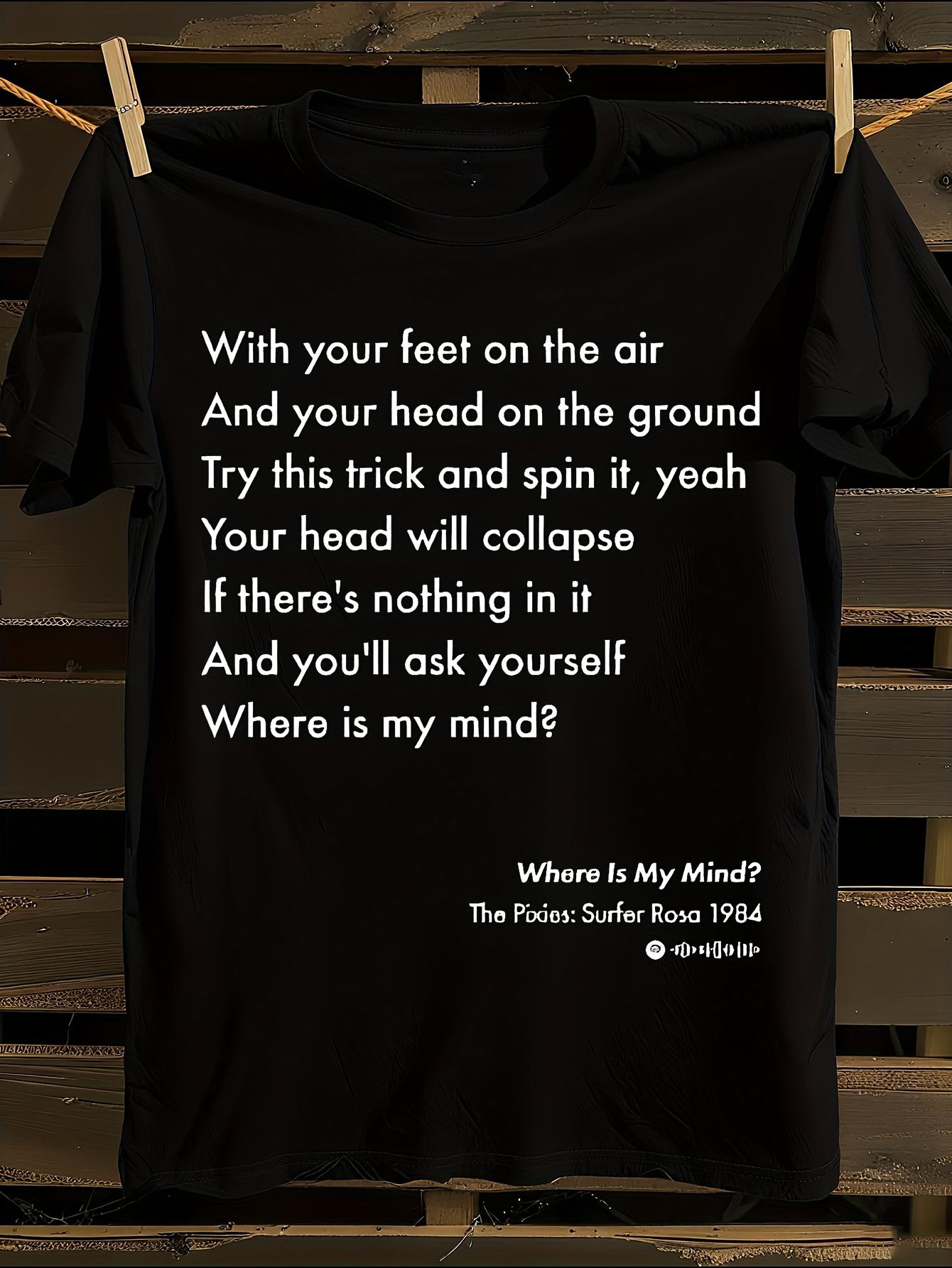s The Pixies Where Is My Mind Lyrics Tshirt XXL