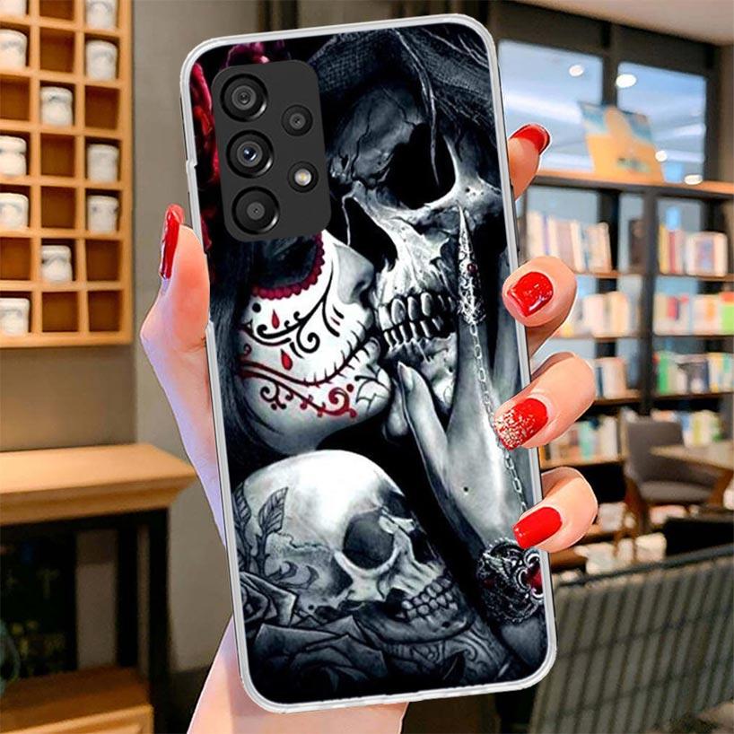 Catrina Beautiful Rose Girl Skull Phone Case For Samsung Galaxy A17 A37 A57 A16 A26 A36 A56 A15 A25 A35 A55 A14 A24 A34 A54 A13