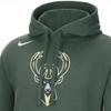 New Nike Nba Milwaukee Bucks Fleece Pullover Loose Fit Hoodie DN8636-323