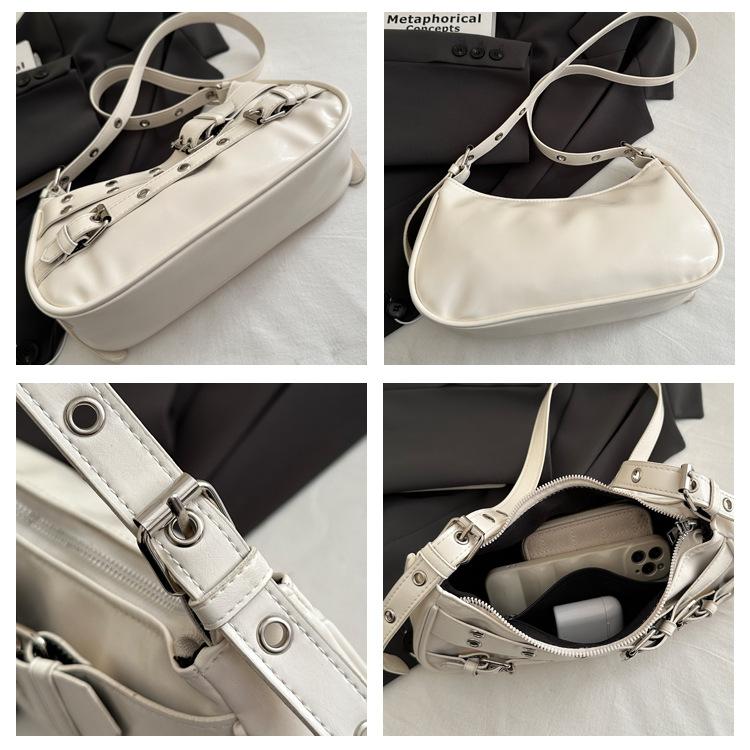 New Korean Style Underarm Bag for Women Soft Touch Faux Leather Shoulder Purse Minimalist Design Chic Handbag