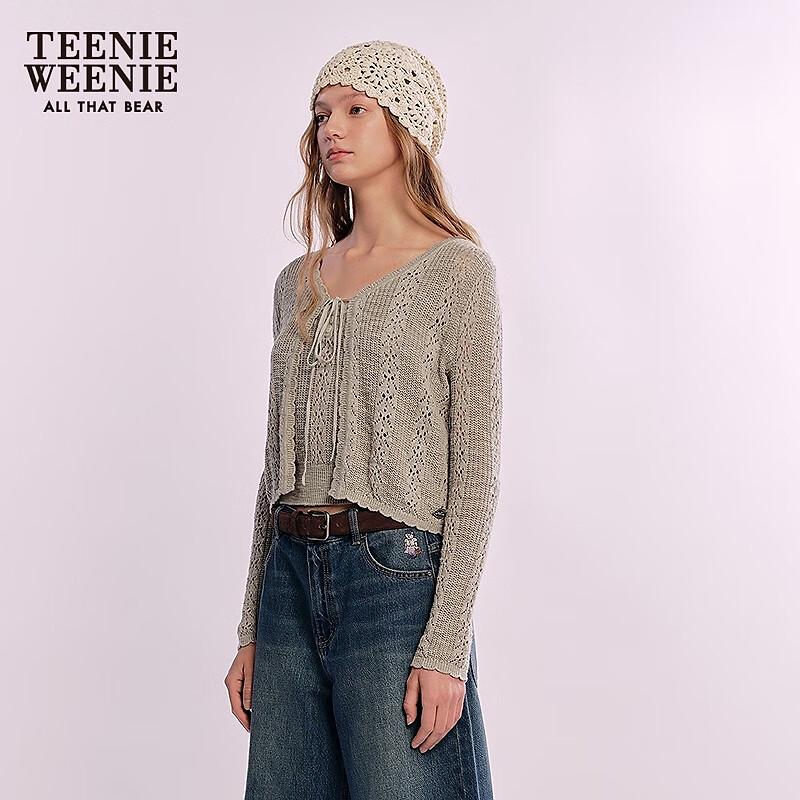Teenie Weenie Women's Ballet Style Tie-Front Knit Cardigan