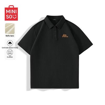 Men's Waffle Knit Short Sleeve Polo Shirt