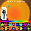 Sunset lamp projector, rainbow projection LED strip with remote control, 16-color color-changing LED night light (1 piece)