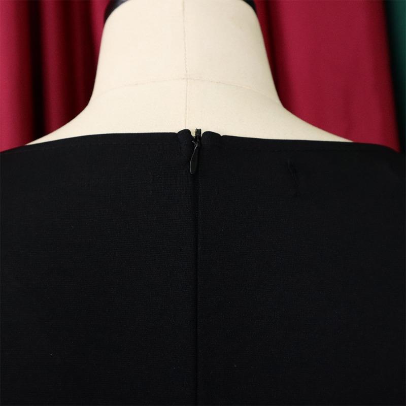 Plus Size Women Fashion V Neck Mesh Patchwork Midi Pencil Dress