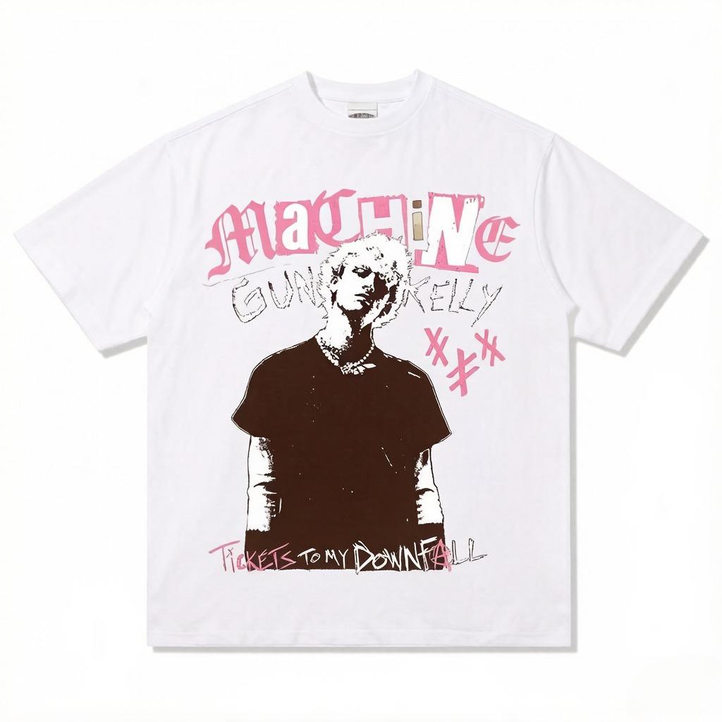 

MGK Machine Gun Kelly Cotton Tshirt Unisex Women Fans Essential Short Sleeve Fashion Luxury Classic Casual Vintage Streetwear L
