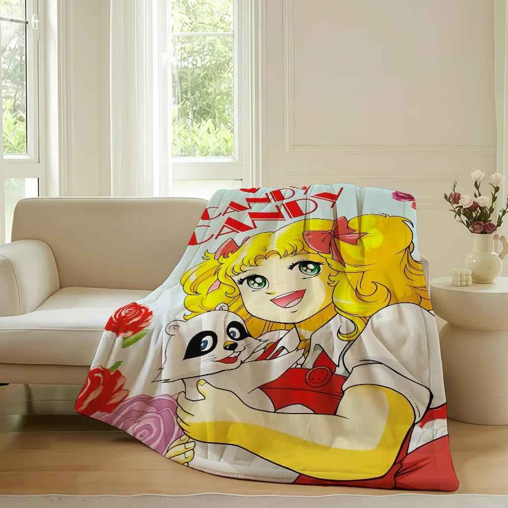 Lovely C-Candy Candy Girl Blanket Warm Soft Suitable For Bedroom Sofa Bed Living Room Office Travel Camping Gifts